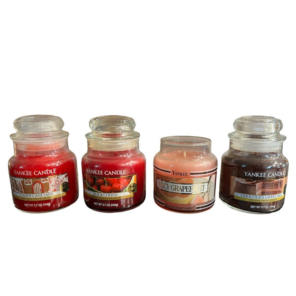 Yankee Candle Mini Jars Lot Candy Cane Chocolate Cake Grapefruit Black Cherry